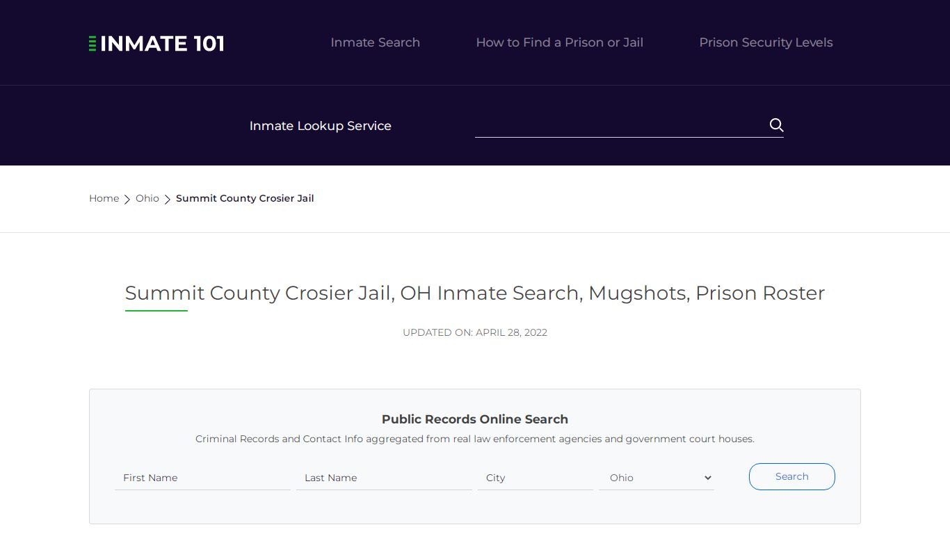Summit County Crosier Jail, OH Inmate Search, Mugshots ...